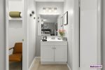 Bedroom vanity sink renders a washing space in proximity to your bed 